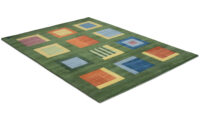 Sandö grön - handknuten matta