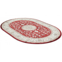 Dubai Medallion oval röd - maskinvävd matta